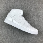 Jordan Air Jordan 1 Mid White Patent-Style Sneakers BQ6472-111