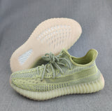 Yeezy 350 V2 Knit Sneakers in Pale Yellow and Gray