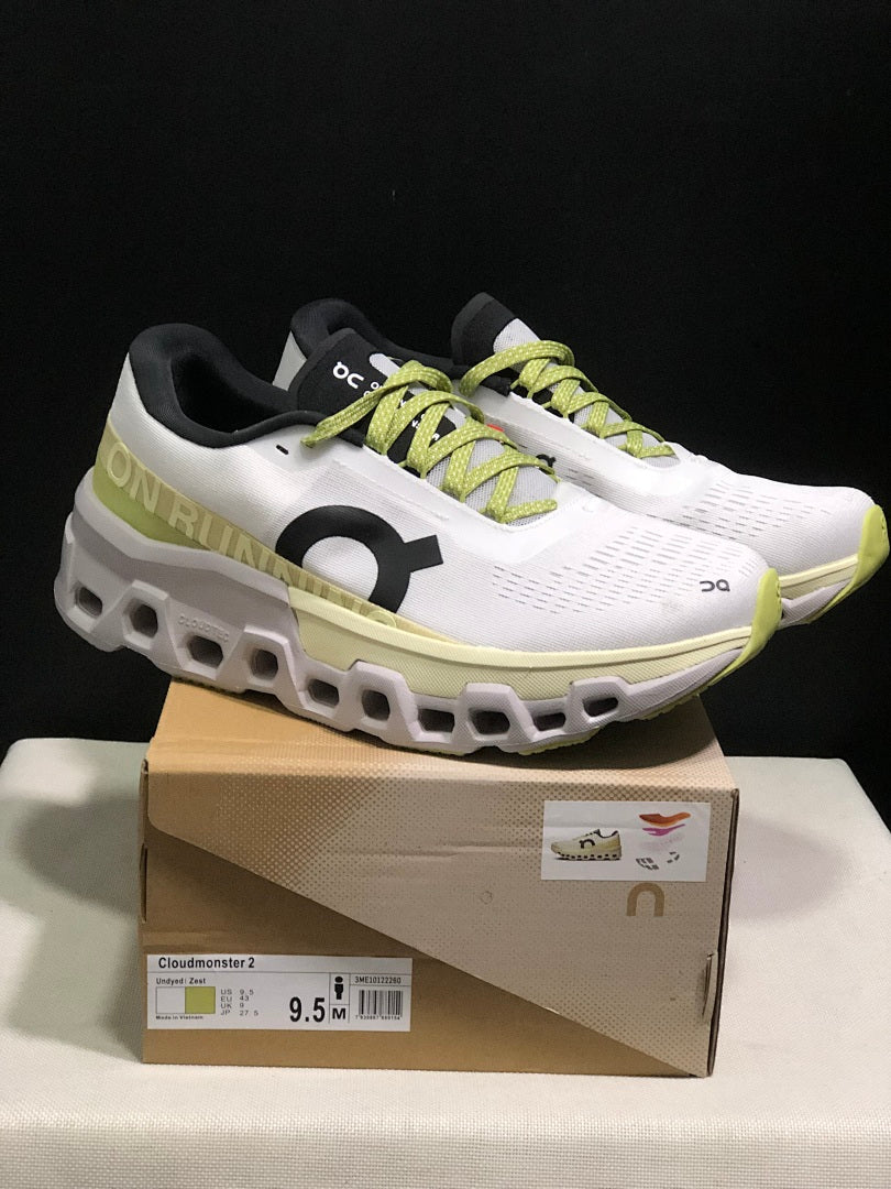 On Cloudmonster 2 Running Shoes in Lemon Yellow