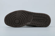 Jordan 1 Low Black and Brown Sneakers with White Swoosh