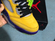 Jordan 5 30th Anniversary Sneakers, Yellow/Purple & Red