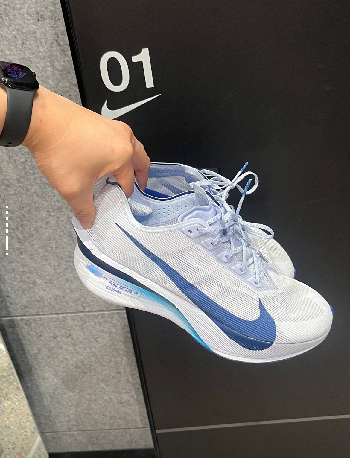 Nike Vaporfly Next% 4 Road Racing Shoes, White and Blue HF6414-001