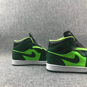 Air Jordan 1 Mid Fluorescent Green Sneakers 554724-330