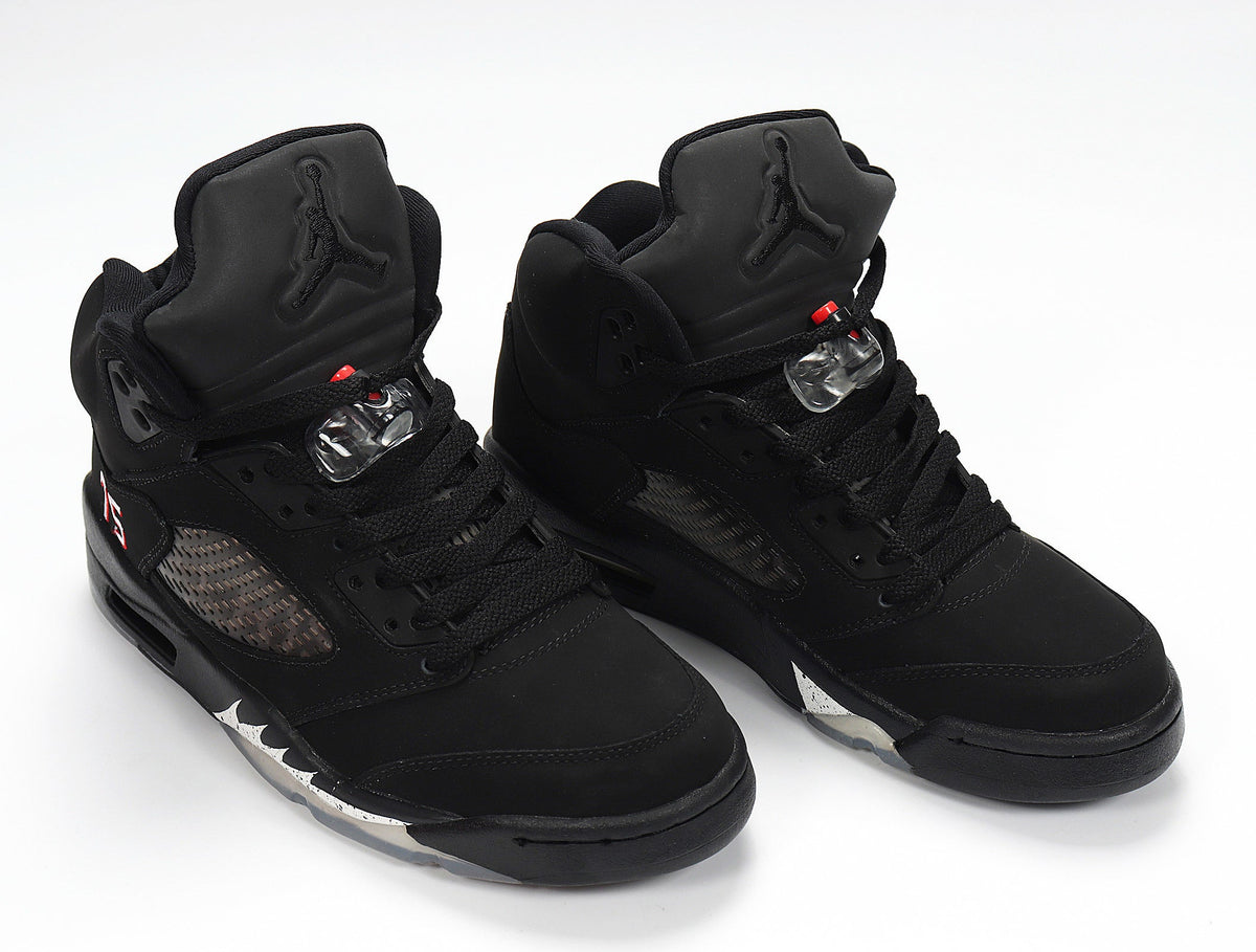 Air Jordan 5 Retro Black Silver High-Top Sneakers AV9175-001