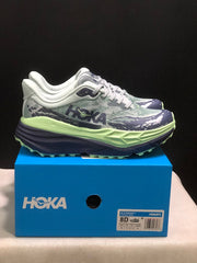 HOKA Stinson 7 Trail Running Shoes, Green and Navy