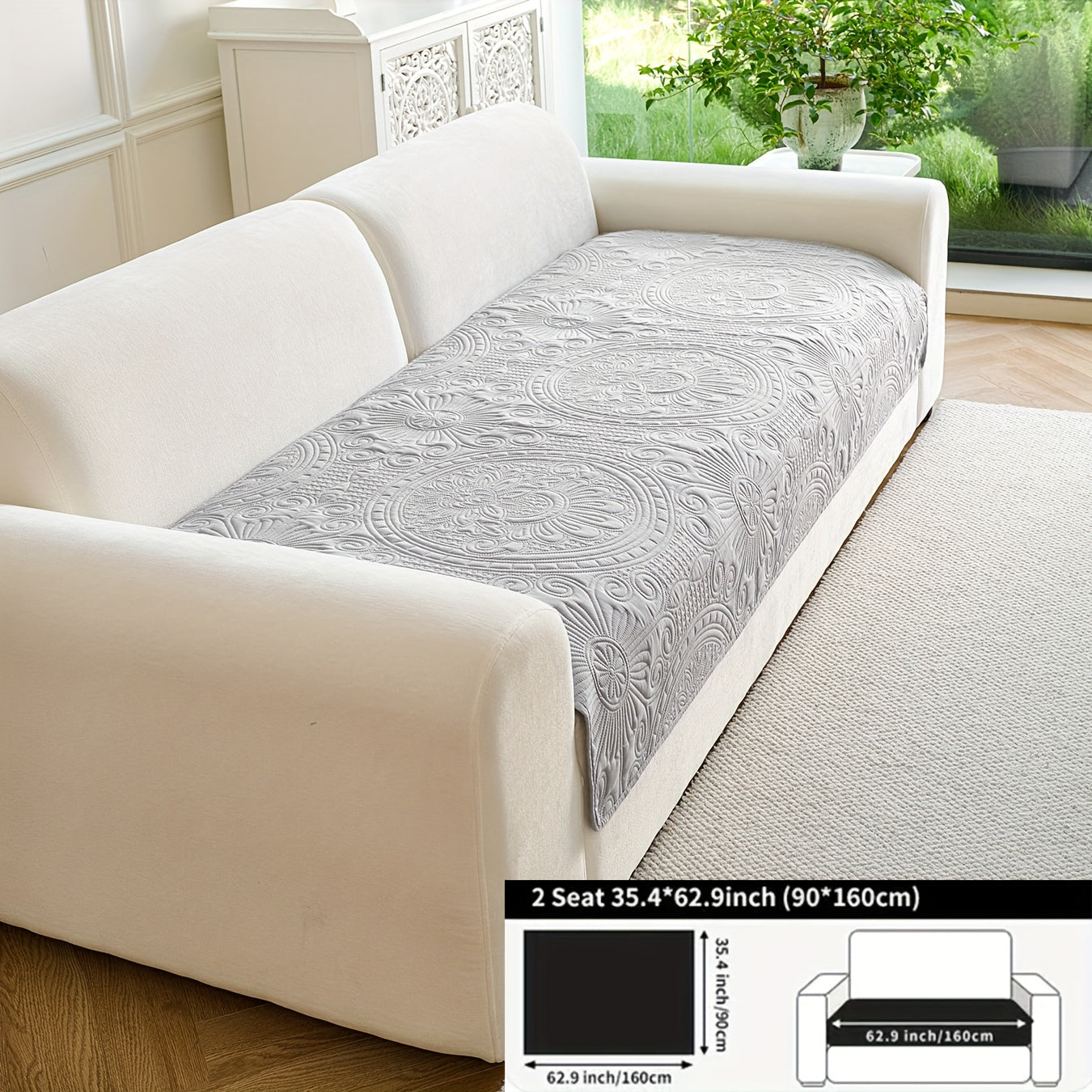 - (Yuanxin) a Single Solid Color Sofa Cushion, Featuring a Modern Ultrasonic Embossing Design, Available in Various Styles And Sizes Suitable for Different Settings, a Universal Non-Slip Sofa Cover for All Seasons, And a Furniture Protection Cover