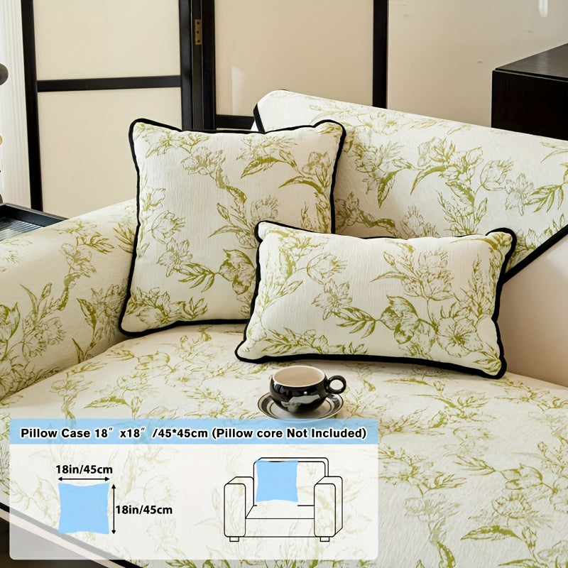 1pc of Chenille Sofa Cushion, a New High-Quality, Dust-Resistant Seat Cushion with Backrest Towel, Suitable for All Seasons, Universally Anti-Slip And Resistant to Cat Scratches, Machine Washable And Can Also Be Hand Washed