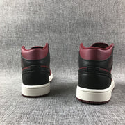Air Jordan 1 Mid Burgundy and Black High-Top Sneakers