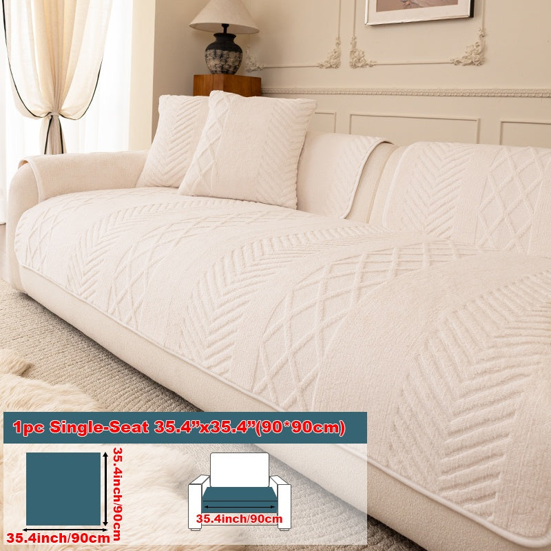 1pc of Multi-Color Plush Sofa Cushion, Cat Scratch Resistant, Machine Washable, Non-Slip Breathable Sofa Cover - First Encounter