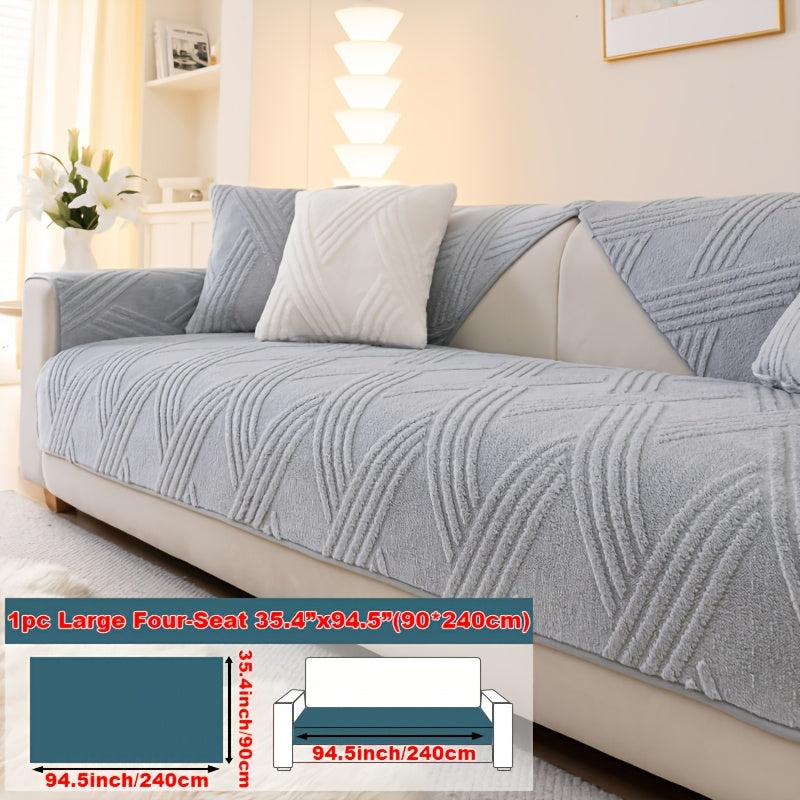 1pc Thick Plush Sofa Cushion Compatible for Sofa Types (1\u002F2\u002F3\u002F4-Seater, Loveseat, Sectional) - Modern Diagonal, Pet-Friendly, Scratch-Resistant Anti-Slip Cushion, Machine Washable Soft Cushion for Sofa Upgrade
