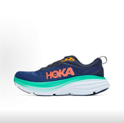HOKA Bondi 8 Running Shoes in Navy and Teal