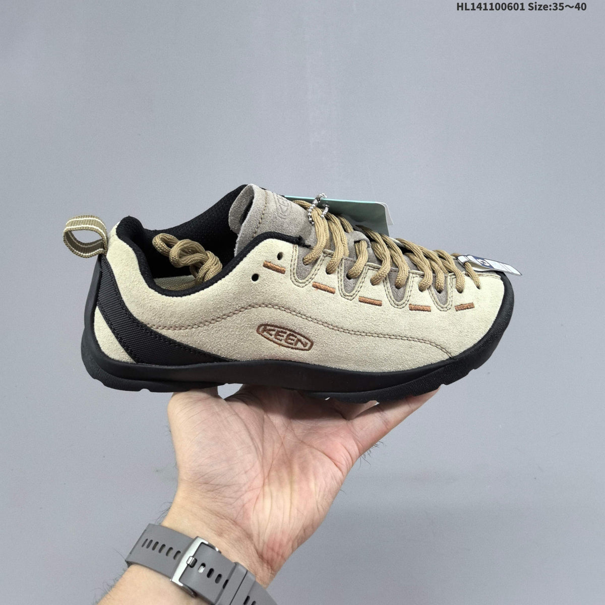 KEEN Jasper Low-Top Outdoor Sneakers, Beige and Black