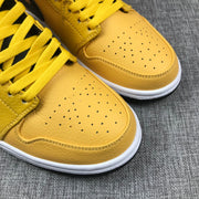 Air Jordan 1 Mid Yellow Ochre Black Sneakers 554724-700