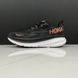 HOKA Clifton 9 Black and Gold Running Shoes