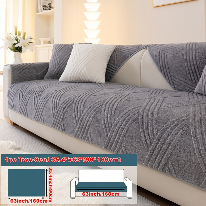 1pc Thick Plush Sofa Cushion Compatible for Sofa Types (1\u002F2\u002F3\u002F4-Seater, Loveseat, Sectional) - Modern Diagonal, Pet-Friendly, Scratch-Resistant Anti-Slip Cushion, Machine Washable Soft Cushion for Sofa Upgrade