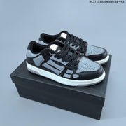 AMIRI Skeleton Low-Top Sneakers in White and Blue