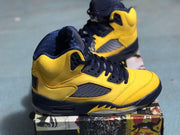Jordan 5 High-Top Sneakers Yellow Navy Tokyo Style