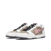 BAPE Sk8 Sta Low-Top Sneakers in White, Taupe and Pink