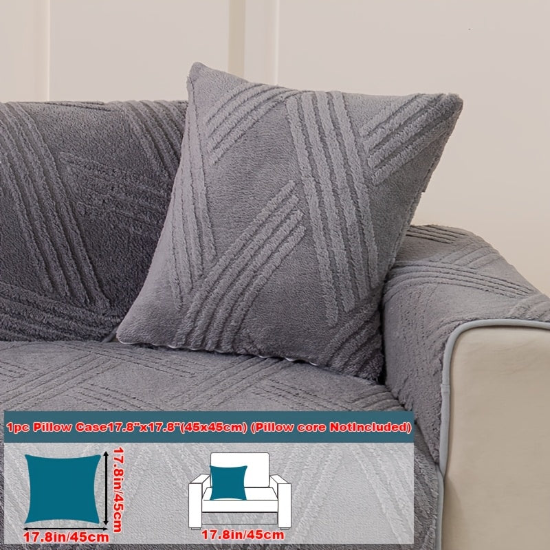 1pc Thick Plush Sofa Cushion Compatible for Sofa Types (1\u002F2\u002F3\u002F4-Seater, Loveseat, Sectional) - Modern Diagonal, Pet-Friendly, Scratch-Resistant Anti-Slip Cushion, Machine Washable Soft Cushion for Sofa Upgrade
