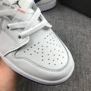 Air Jordan 1 Mid White Purple Sneakers 332148-137