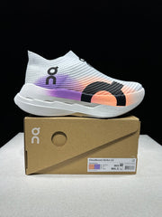 On Cloudboom Strike LS White Purple Running Shoes