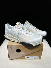 On The Roger Advantage Pro White and Beige Court Sneakers