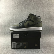 Jordan 1 Mid Sneakers in Black and Olive Green