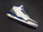 Air Jordan 3 White Blue High-Top Sneakers