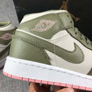 Air Jordan 1 Mid GG Sneakers in Olive Green and White