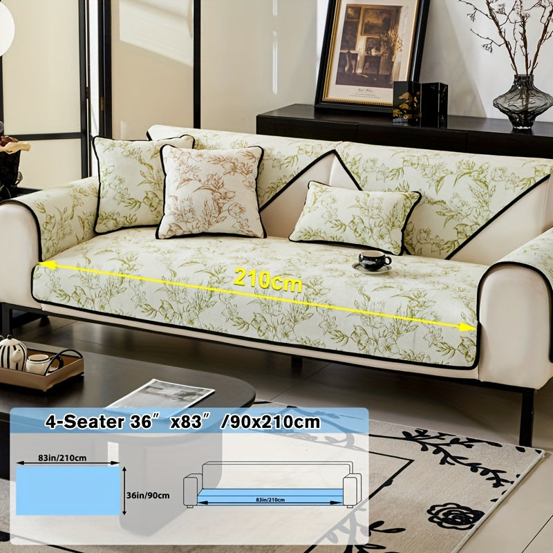 1pc of Chenille Sofa Cushion, a New High-Quality, Dust-Resistant Seat Cushion with Backrest Towel, Suitable for All Seasons, Universally Anti-Slip And Resistant to Cat Scratches, Machine Washable And Can Also Be Hand Washed