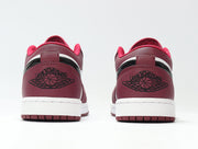Jordan 1 Low White and Rose Red Sneakers 553558-604