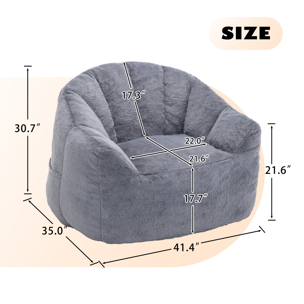 Bean Bag Chair, Bean Bag Sofa Chair with Armrests Stuffed High-Density Foam, Lazy Sofa Comfy Chairs BeanBag Chair for Adults in Living Room, Bedroom Reading