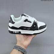Louis Vuitton White and Black Low-Top Sneakers
