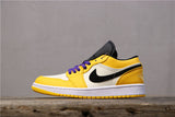 Nike Air Jordan 1 Low Lakers Yellow Sneakers 553558-700