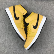Air Jordan 1 Mid Yellow Ochre Black Sneakers 554724-700