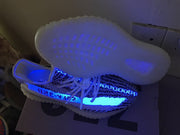 Yeezy 350 V2 Glow-in-the-Dark Sneakers, Black and White