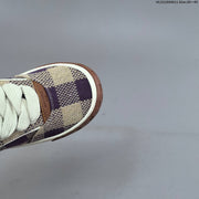 Louis Vuitton Trainer Low Sneaker in Purple and Beige Check