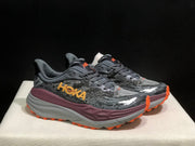 HOKA Stinson 7 Trail Running Shoes Gray Orange