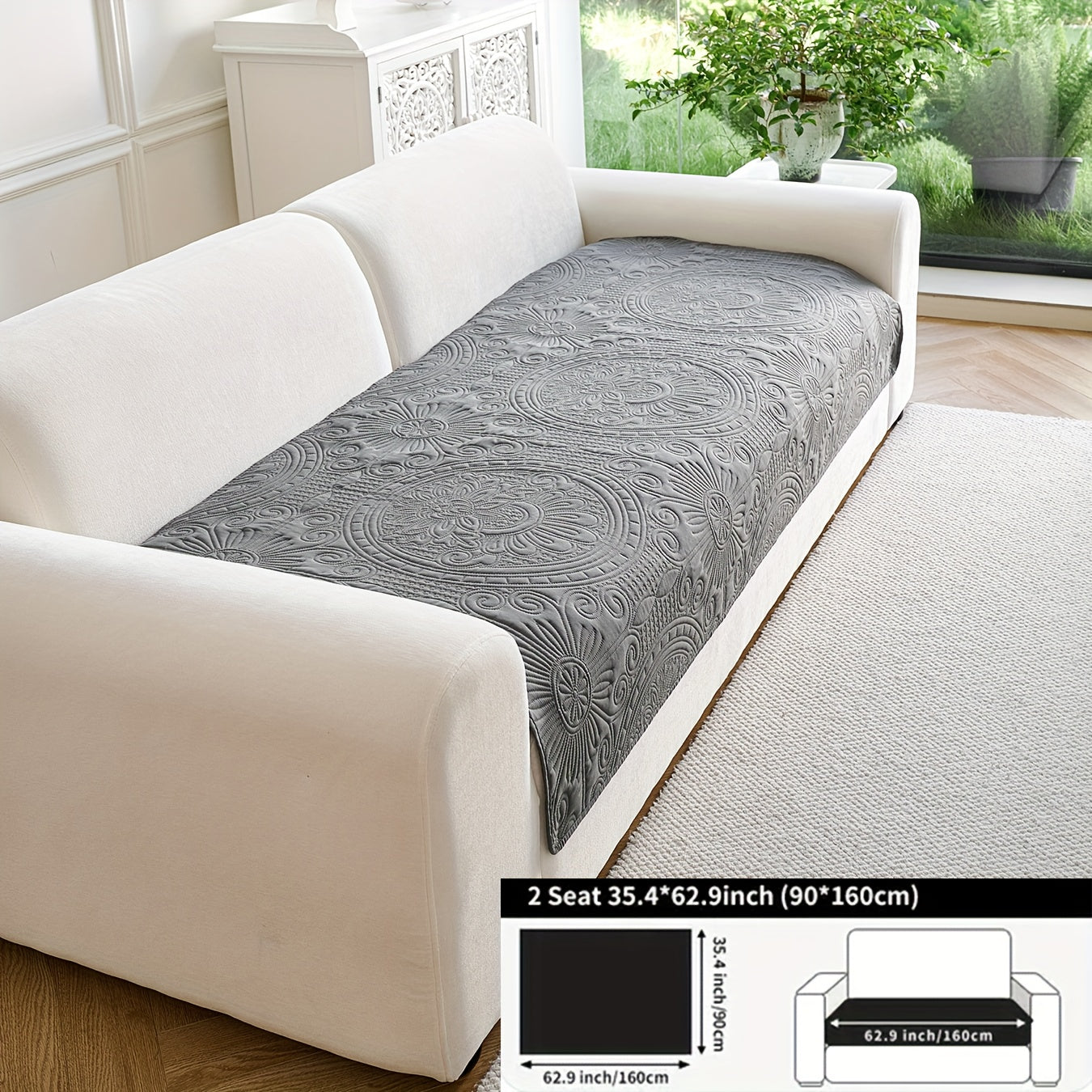 - (Yuanxin) a Single Solid Color Sofa Cushion, Featuring a Modern Ultrasonic Embossing Design, Available in Various Styles And Sizes Suitable for Different Settings, a Universal Non-Slip Sofa Cover for All Seasons, And a Furniture Protection Cover