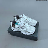 New Balance 530-Style Mesh Sneakers in White and Silver