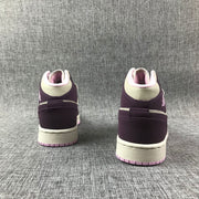 Air Jordan 1 Mid GS Sneakers White Purple Pink