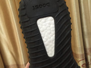 Yeezy 350 V2 Black and Red Knit Sneakers