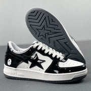 BAPE STA Low Black and White Sneakers 1H70-191-001