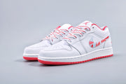 Nike Air Jordan 1 Low White and Pink Women's Sneakers