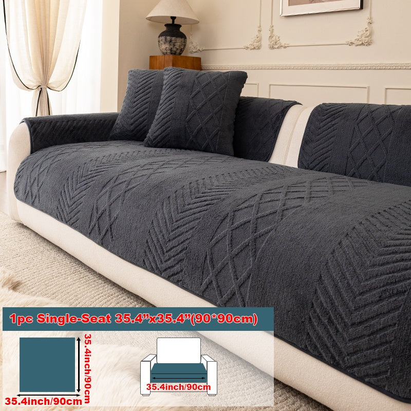 1pc of Multi-Color Plush Sofa Cushion, Cat Scratch Resistant, Machine Washable, Non-Slip Breathable Sofa Cover - First Encounter
