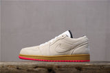 Air Jordan 1 Low Releasing with Pink Bottoms Grey White