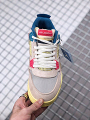 Union x Air Jordan 4 Sneakers Pink Beige Navy Yellow