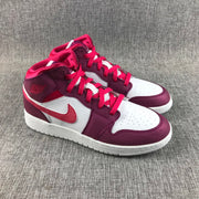Air Jordan 1 High Sneakers in White, Pink and Burgundy