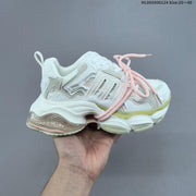 GGCC Chunky Low-Top Sneakers in White and Lime