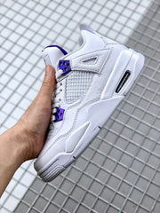 Jordan Air Jordan 4 Court Purple White and Purple Sneakers